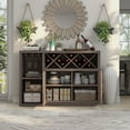 thumbnail image 2 of Elm Buffet Credenza Bar with Wine Rack, Distressed Gray, 2 of 7