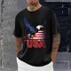 thumbnail image 1 of Tops para hombre, blusas y camisas de cuello redondo y manga corta para hombre, blusas casuales de moda con cuello redondo y estampado para hombre, blusas de poliéster para hombre., 1 of 6