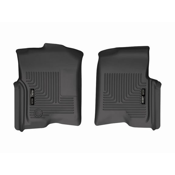 Husky Weatherbeater Floor Mats Fit 2004-2008 Ford F-150 Reg/Super/SuperCrew/2006-2008 Lincoln Mark LT w/o Manual Transfer Case Front Black 2 Pc