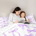 thumbnail image 4 of Erosebridal Kawaii Bow Tie Queen Comforter Set 3pcs,Purple Princess Bow Knot Bedding Comforter Set,Luxury Bedroom Decor, 4 of 6