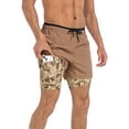 thumbnail image 4 of LRD Men's Workout Shorts with Compression Liner 5 Inch Inseam Khaki / Camo XL, 4 of 6