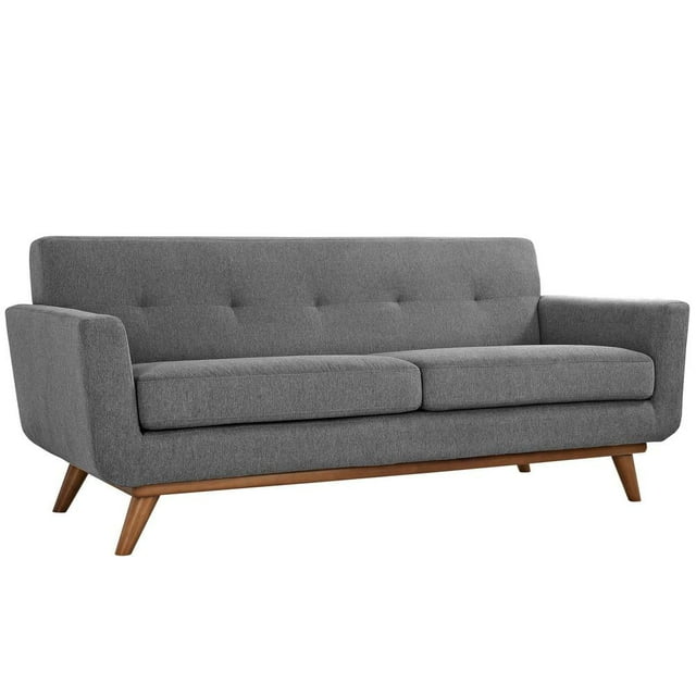 Modway Engage Causeuse Rembourrée en Tissu, Gris Expectation