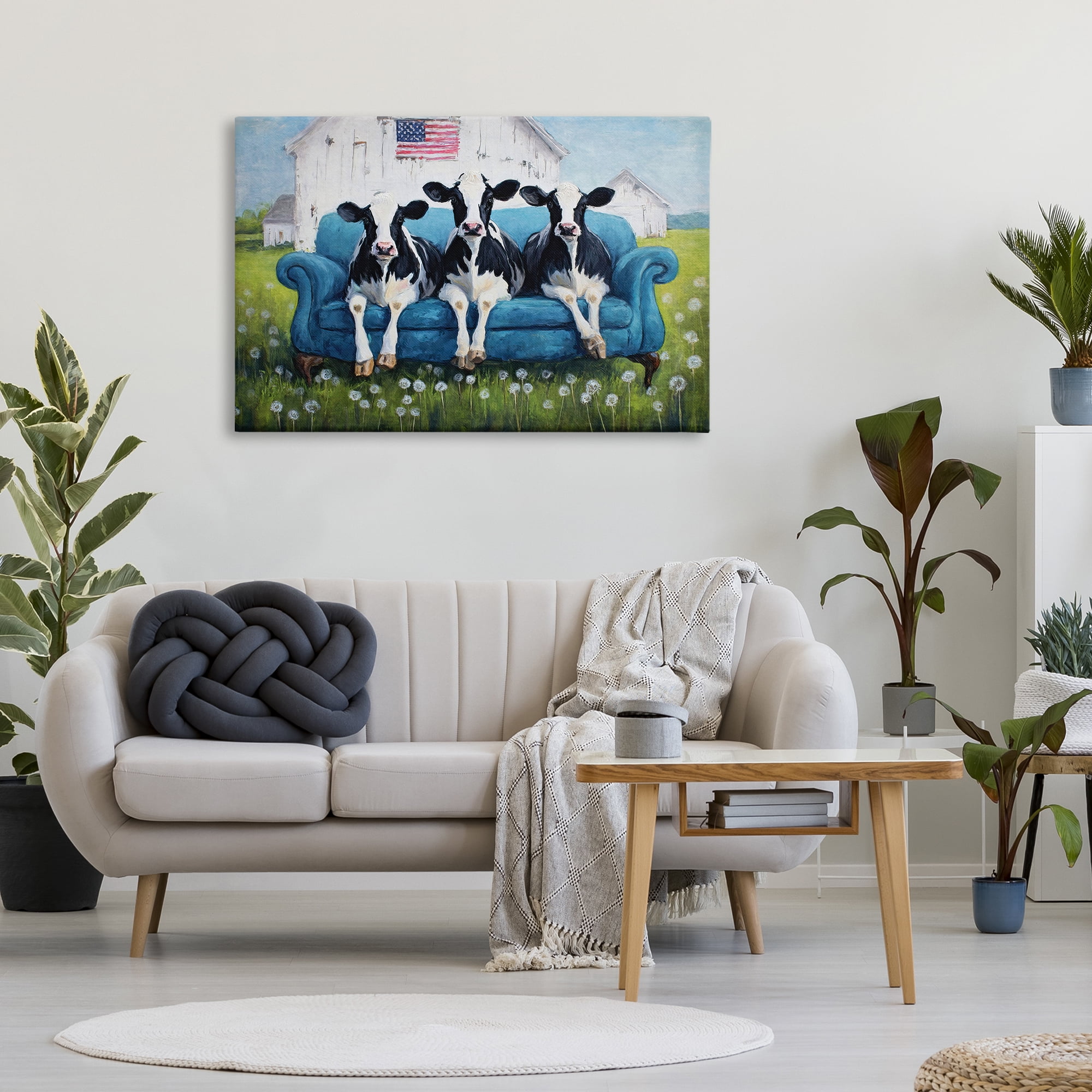 Stupell Industries Barnyard Sofa Sisters Canvas Wall Art, design by Tina LeCour