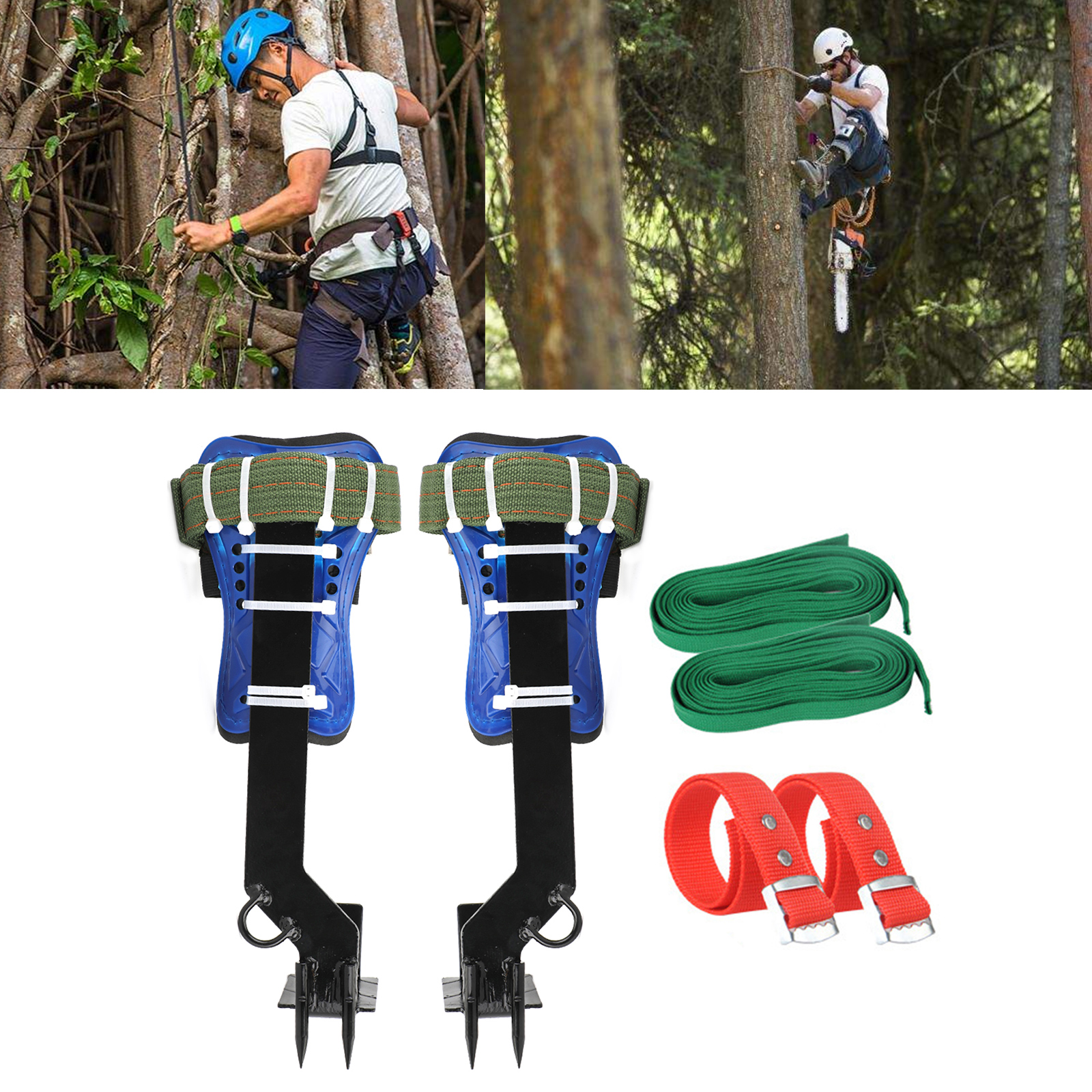 Motor Genic Tree Climbing Spike Set 2 Gears Safety Belt Adjustable