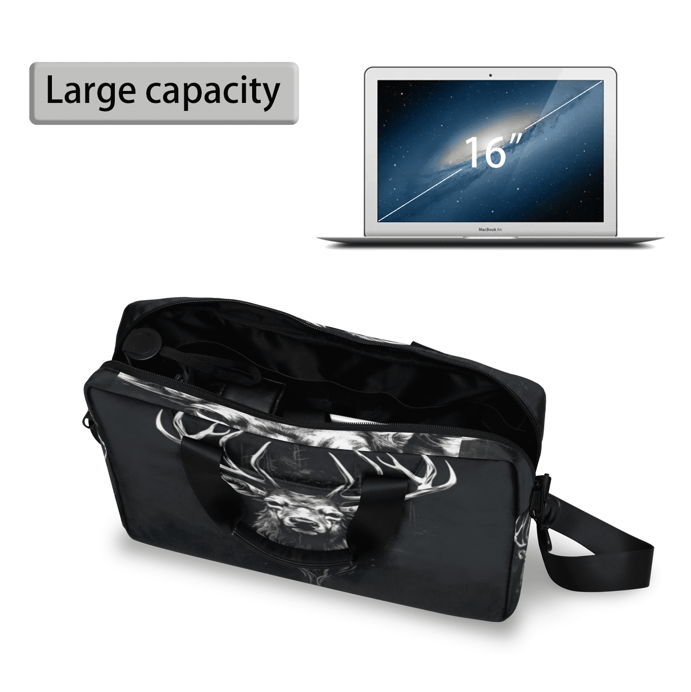 Herdesigns Cool Laptop Bag for Women Men, Computer Case Briefcase Messenger Bags, 15-15.6 inch Laptop Sleeve Shoulder Bag