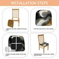 thumbnail image 4 of Black White and Gold Marble Seat Covers for Dining Room Chairs Set Of 4,Stretch Printed Washable Chair Seat Cover with Elastic Ties and Button,Removable Waterproof Couch Cushion Covers, 4 of 6