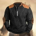 thumbnail image 2 of XAOWF Men'S Casual Half Zip Sweatshirt Soilid Color Round Neck 3D Printed Knitted Long Sleeve Stylish Pullover Everyday Wear 2025 Autumn Comfort Breathable Tops, 2 of 3