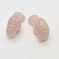 thumbnail image 5 of Grace 2 Carved Icy Rose Quartz Manatee Animal Beads | 21x11x9mm | Pink | 2 Beads, 5 of 12