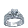 thumbnail image 2 of His Hers Cz Engagement Wedding Ring Set Sterling Silver  Stainless Steel, 2 of 6