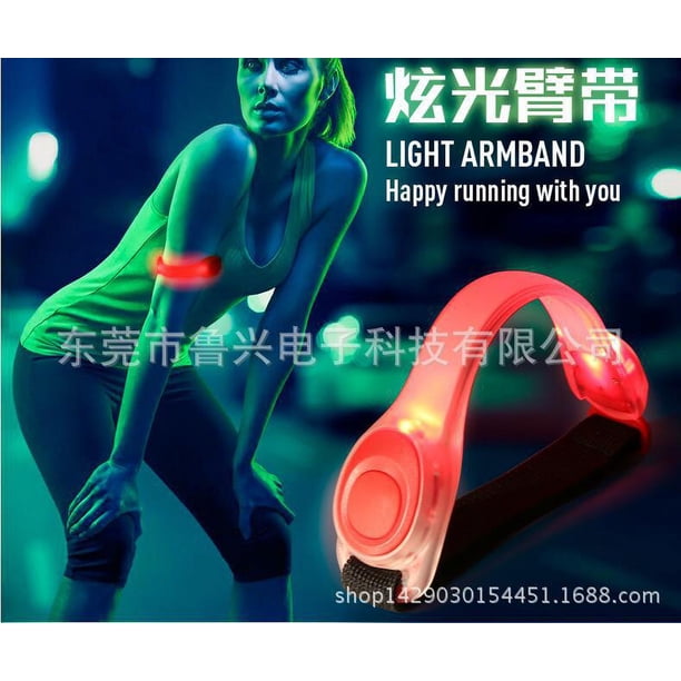 Brazalete de luz LED con iluminación de seguridad: paquete de 2 pulseras luminosas de alta visibilidad para correr, caminar, trotar, andar en bicicleta y deportes al aire libre Adepaton HHQ025