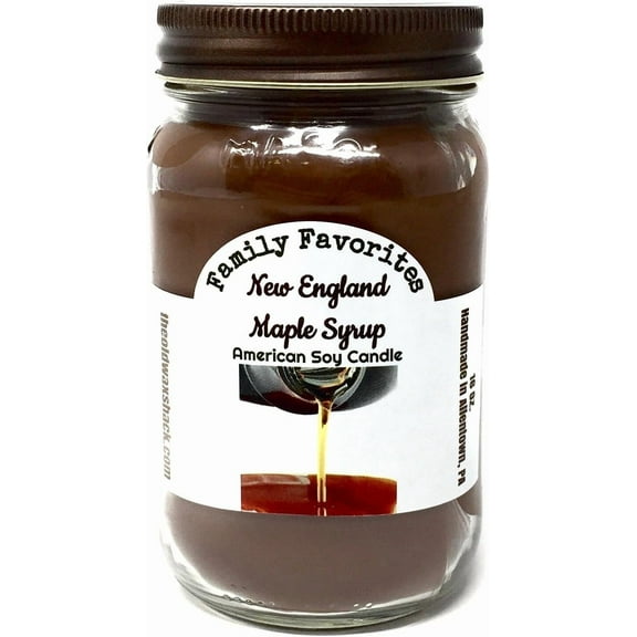 New England Maple Syrup - Soy Candle - 16 Oz. Mason Jar