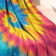 thumbnail image 3 of Colorful Rainbow Tie Dye Spiral Pattern Blanket,Comfortable Soft Flannel Throw Blanket,All Season,Warm Lightweight Blankets for Sofa Bed Couch Living Room Chair,30"x40", 3 of 4