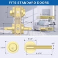 thumbnail image 2 of Matte Door Handles Interior Knurled Privacy Door Handles Heavy Duty Door Lever for Bedroom or Bathroom Reversible Keyless for Left Right Handed Doors AM, 2 of 7
