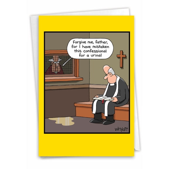 1 Funny Birthday Card with Envelope - Urinal Confession C7328BDG