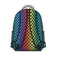 thumbnail image 3 of Rainbow Checkerboard Backpack for School,Cute School Bag,Schoolbag with Adjustable Shoulder Straps & Padded Back,15.3"x11"x7.1".﻿, 3 of 6