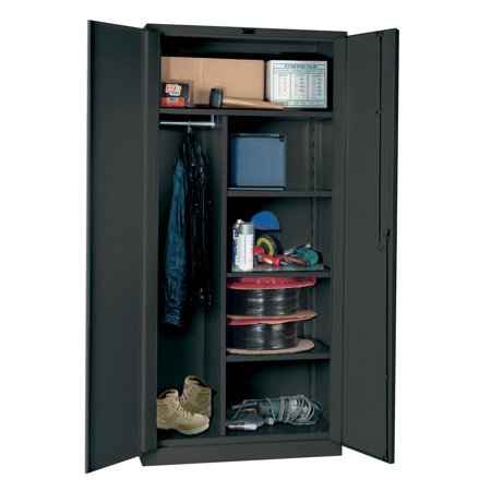 Hallowell DuraTough Combination Cabinet  Galvanite Series  Extra Heavy-Duty  36 W x 24 D x 78 H  738 Charcoal  Single Tier  Double Door   1-Wide  All-Welded