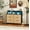 Black, variant on Rattan Storage Cabinet, Buffet Cabinet with 6 Drawers, 43.31" Sideboard with LED Lights and Power Outlet Multifunctional Dresser Cupboard for Living Room, Natural