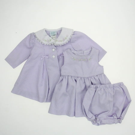 

Pre-owned Jessica Ann Girls Purple Checks Apparel Sets size: 6-9 Months