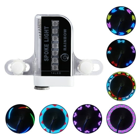 Spinergy Spox Spokes - RUNACC Waterproof Bike Wheel Lights LED Bicycle Spoke Light Colorful Bike Tire Lights with Switch and Different Patterns, White and Black