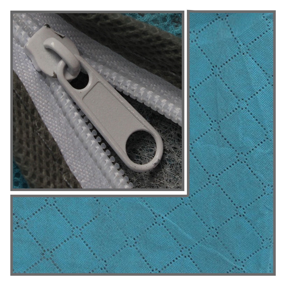 Unique Bargains Fabric Home Zippered Clothes Pillow Quilt Sheet Storage Bag Organizer Blue