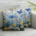 thumbnail image 3 of Nawypu  Blue Yellow Flowers Throw Pillow Cover Set of  Poppy Floral Square Decorative Cushion Covers  Rustic Wildfloral Pillowcase for Couch Sofa Bedroom Car, 3 of 5
