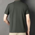 thumbnail image 4 of Large Mens Tshirt, Mens Fashion Casual Solid Pullover Round Neck Buttons Short Shirts, 4 of 4
