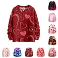 Rlmidhb Valentine's Day Pullover Tops Love Heart Women Fall Knit Red
