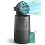 Air Purifier Fan for Home Large Rooms Up to 2500 Sq.Ft Smart WiFi Air Circulator Cleaner with Washable Filter, Space Gray