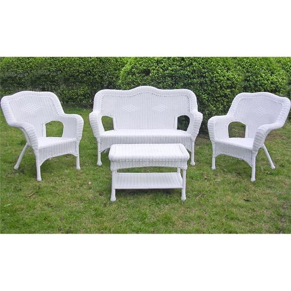 Maui Outdoor Seating Group, White - 4 Piece