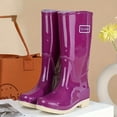 thumbnail image 2 of Yindaity Knee High Rain Boots for Women Rubber Waterproof Anti-Slipping Knee Length Tall Rainboots Purple,5.5, 2 of 7