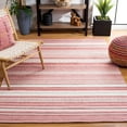 thumbnail image 2 of SAFAVIEH Striped Kilim Jocelin Striped Polyester Area Rug, Pink/Ivory, 8' x 10', 2 of 8