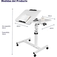 thumbnail image 2 of Mesa para Laptop Bluelander con Altura Ajustable y Ruedas con Bloqueo, Blanco, 2 of 5