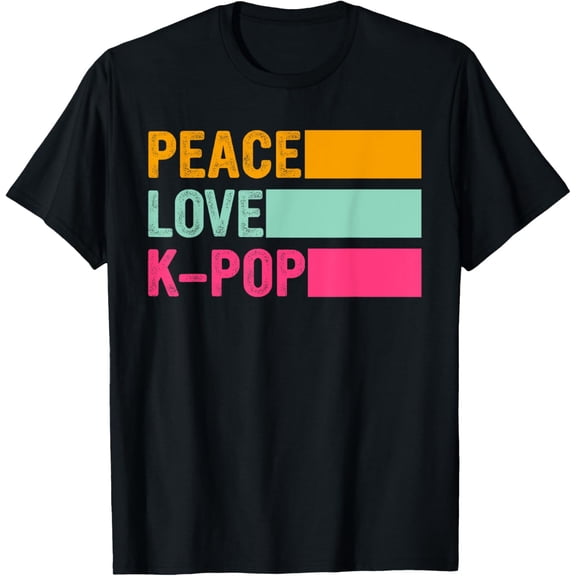 Retro K-pop for Teen Girls Women Kpop and Peace T-Shirt