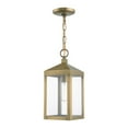 thumbnail image 2 of 20591-01 Livex Lighting Nyack - 1 Light Outdoor Pendant Lantern in Mid Century Modern Style - 6.25 Inches wide by 14.5 Inches high-Antique Brass, 2 of 11