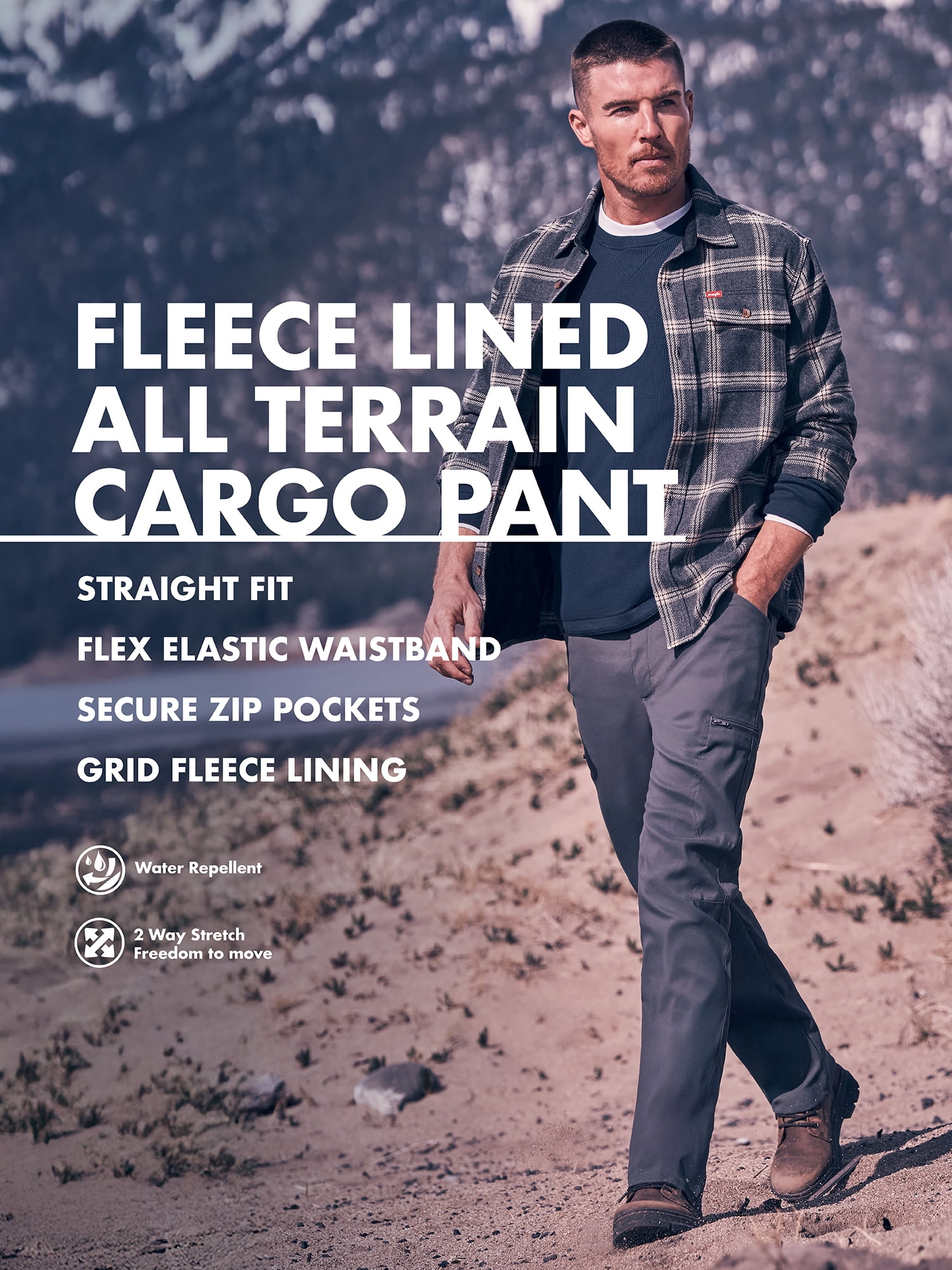 Wrangler® Men's Outdoor Fleece Lined All Terrain Cargo Pant
