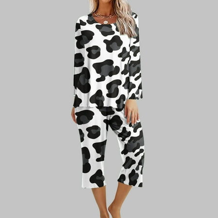 

Lounge Sets For Women 2 Piece 2PC Round Neck Long Sleeve Two-piece Comfortable Home Pajamas Set Sports Set Up to 65% off