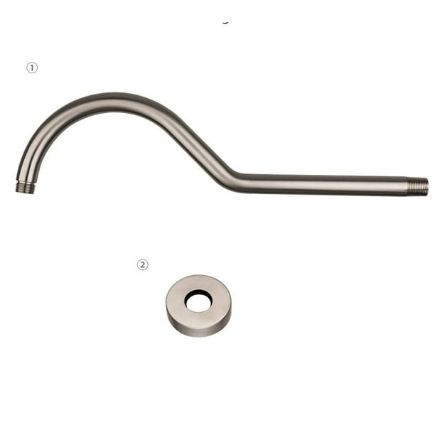S Shape Reach Gooseneck Extension Shower Arm with Flange, Perfect For