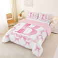 thumbnail image 2 of Erosebridal Girls Pink Bowknot Full Size Comforter Sets,Initial Alphabet B Bedding Sets For Kids,Reversible pink,3pcs, 2 of 7