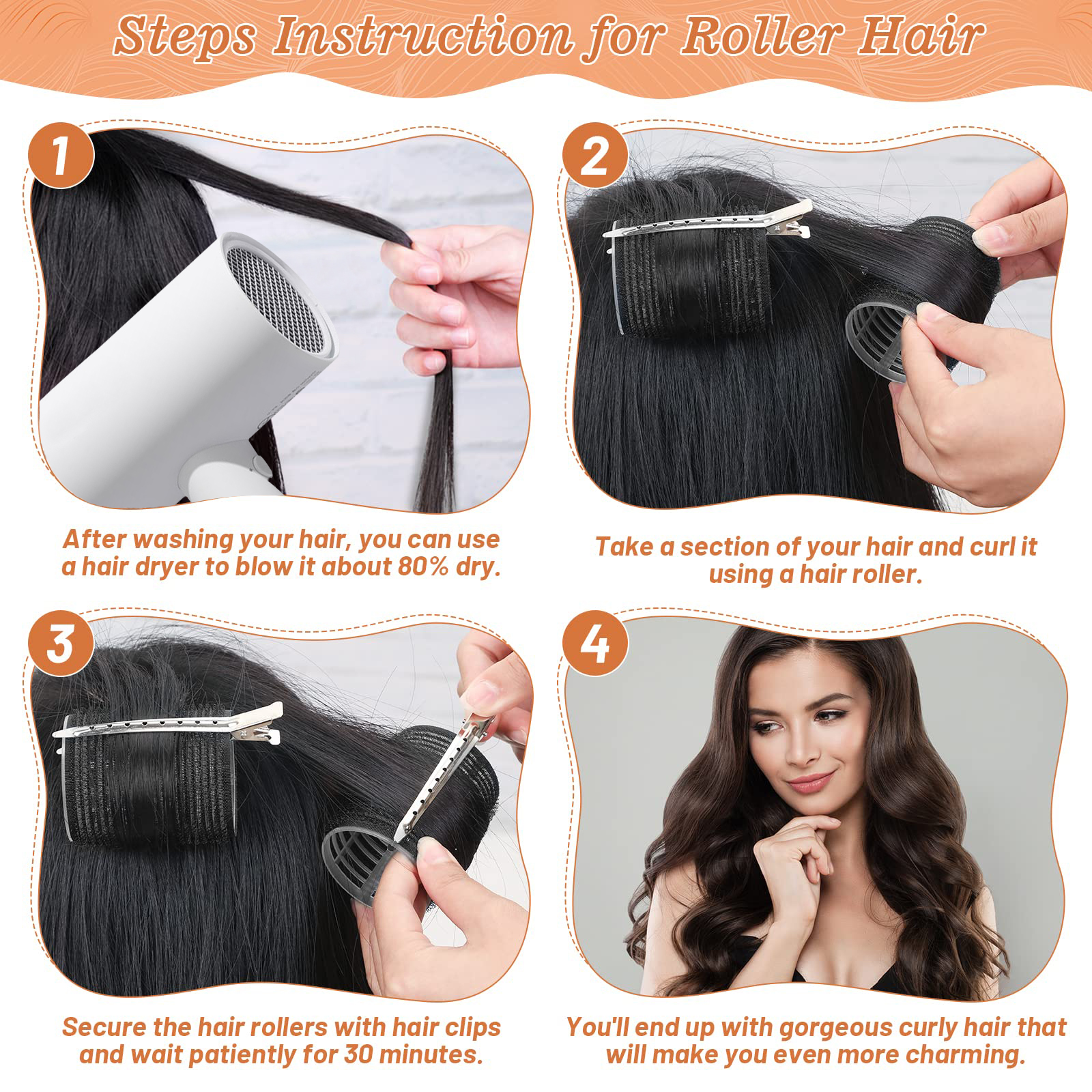 Livhil 24-Piece Velcro Hair Rollers Set with Clips photo 5