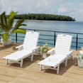 thumbnail image 2 of Costaelm Bayport Chaise Longue Inclinable en Plastique HDPE pour Extérieur - Ensemble de 2, Blanc, 2 of 7