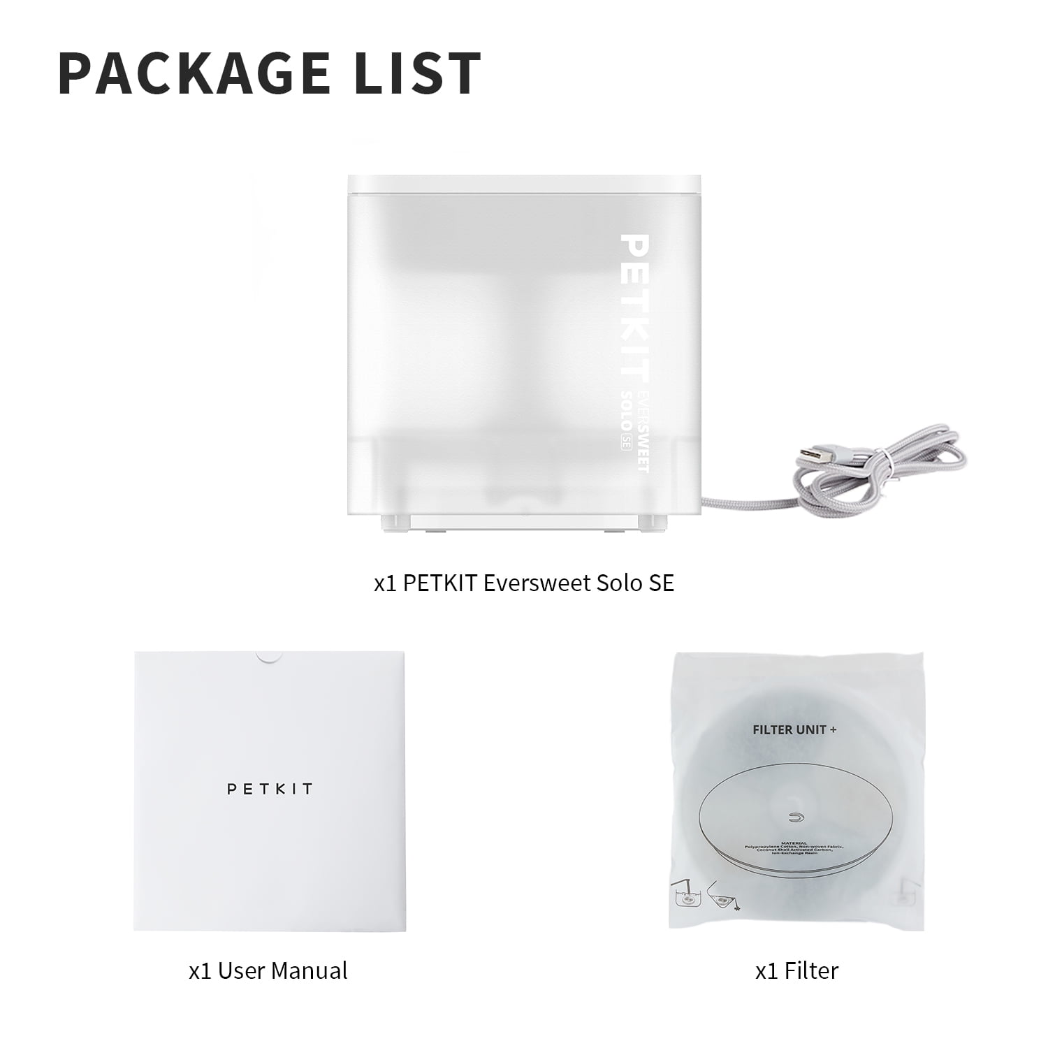 PETKIT Cat Water Fountain with Filters Included, Ultra Quiet 65oz/1.85L Pet Water Fountain for Cats and Dogs Inside