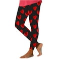 thumbnail image 3 of Feancey Clearance Sales Today Sales Valentines Day Leggings for Women High Waisted Tummy Control Workout Pants Love Heart Print Seamless Yoga Tights Stretchy Soft Skinny Pant Black XL, 3 of 8