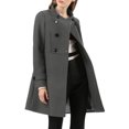 thumbnail image 3 of Allegra K Women's Stand Collar Double Breasted Trendy Winter Coat, 3 of 7