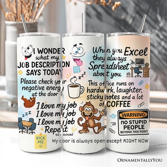 Sarcastic Coworker 20oz Personalized Tumbler With Lid and Stainless Steel Straw, Funny Office Quotes Gift Cup
