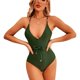 thumbnail image 1 of Traje de baño de Mujer Color Verde Puro V Profundo Sin Espalda Correas de Hombro Delgadas Regulables Traje de baño de una Pieza para Fiestas de natación Verde XL, 1 of 7