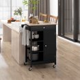 thumbnail image 2 of HOMCOM Chariot de Cuisine Roulant avec Armoire de Rangement, Tiroir, Dessus en Bois, 2 of 10