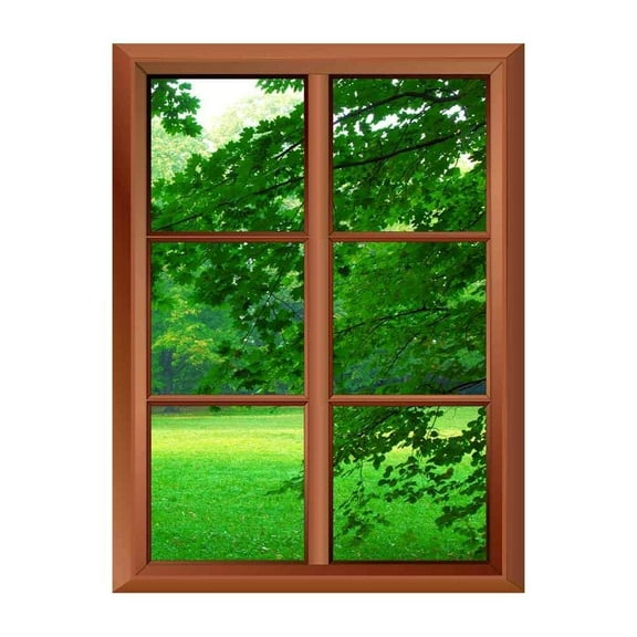 Wall26 Removable Wall Sticker/Wall Mural - Park in Autumn Time - Creative Window View Vinyl Sticker - 24"x32"