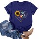 thumbnail image 4 of Pntutb Mujeres Casual Carta Impresión Mangas Cortas O-Cuello Camiseta Suelta Blusa tops Pntutb Pntutb-3553, 4 of 5