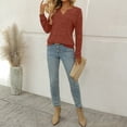 thumbnail image 3 of SUNBS Womens Tops Long Sleeve V Neck Shirts Fall Sweater Casual Blouses Fashion Outfits, 3 of 9