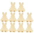 thumbnail image 5 of SEWCHICS Unfinished Bunny Table Ornament Wood 10Pcs 2.8X2.4X0.04In, 5 of 8